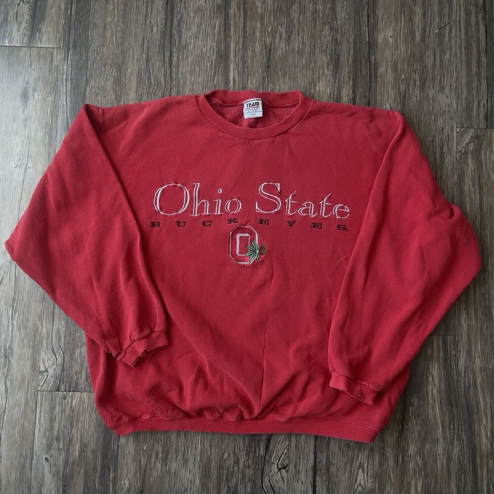 Vtg Ohio State Buckeyes Sweatshirt Team Edition Apparel USA Made Distressed Sz L